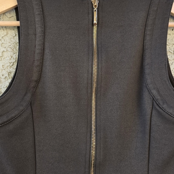 WHBM Army Green Scuba Luxe Gold Button Sheath Dress - Picture 8 of 11